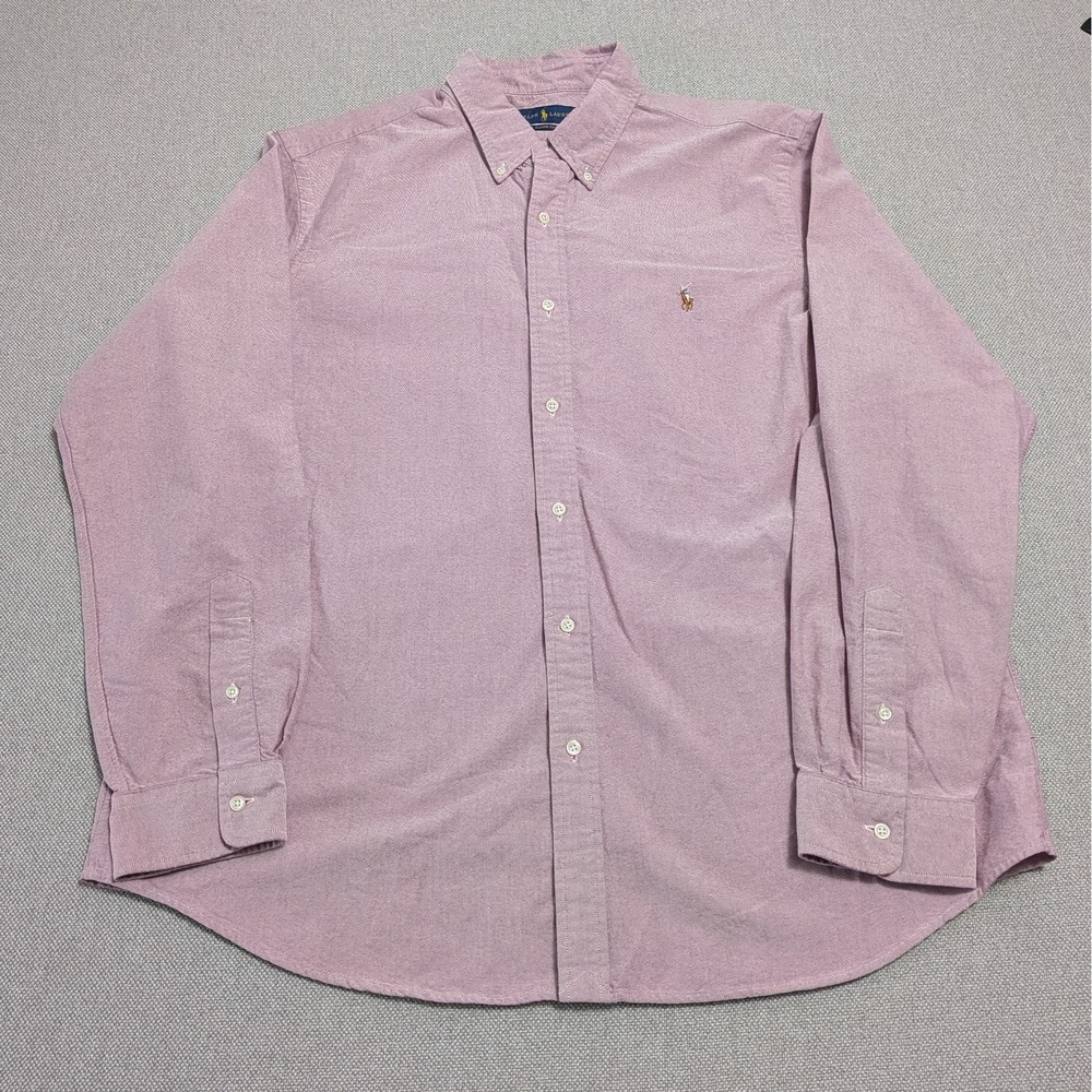 Ralph Lauren Classic Fit Men's XXL Mauve Oxford Button-Down Shirt Embroidered